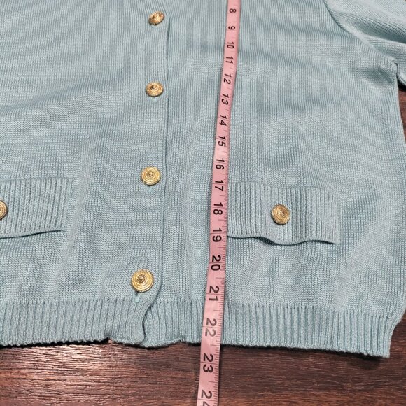 Vintage Mita Blue Knit Button Front Longsleeve Cardigan Top & Skirt Set Size 12P - Picture 11 of 14